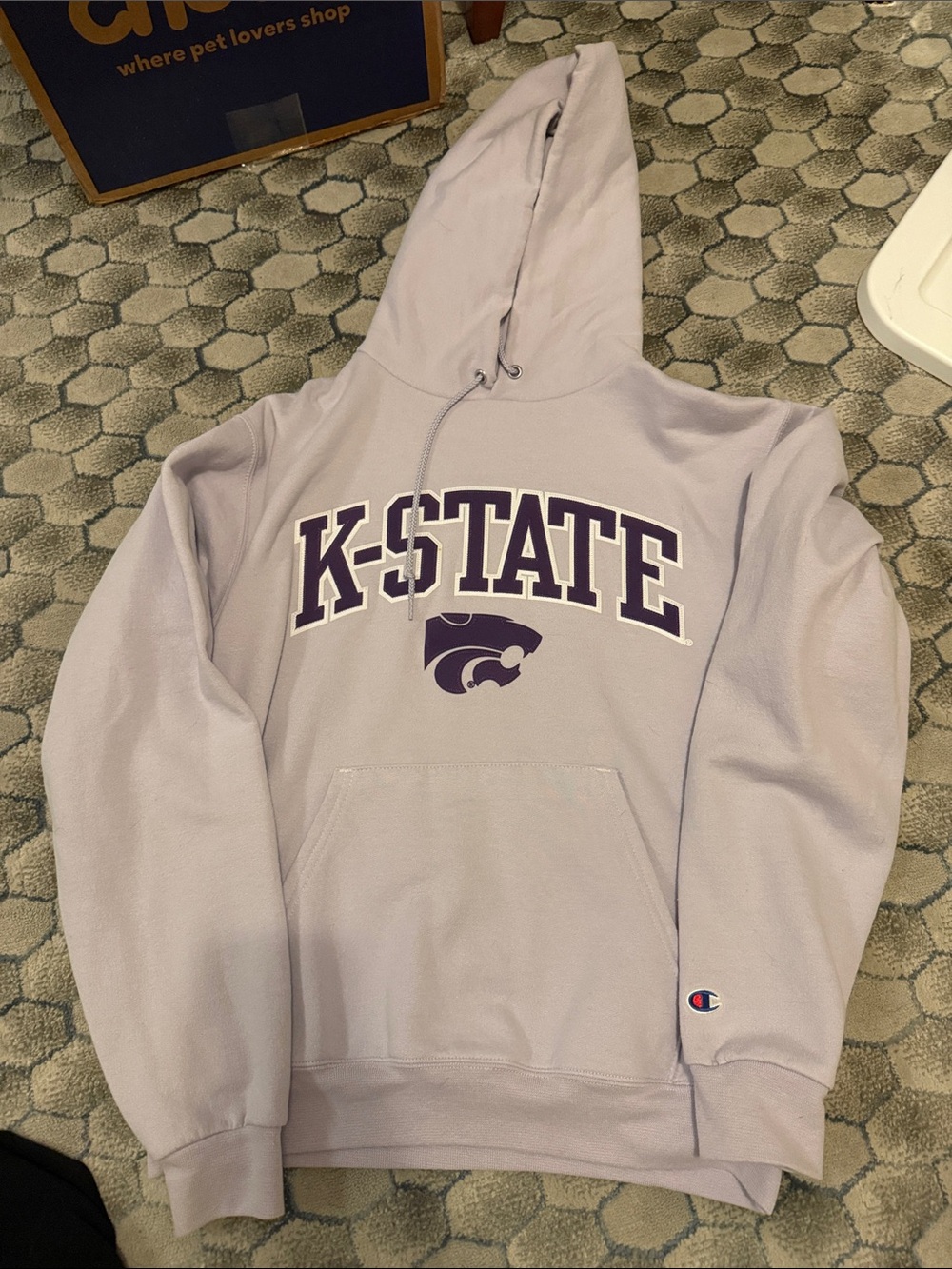 Champion Lavender K-State Hoodie with Purple Logo